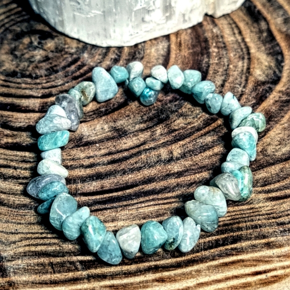 Amazonite Stone Chip Unisex Bracelet - Picture 2 of 2